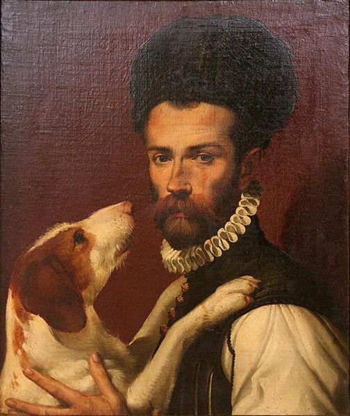 Bartolomeo Passerotti Portrait of a Man with a Dog China oil painting art